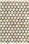 Crema Marfil Marble Penny-Round Mosaic Polished or Honed