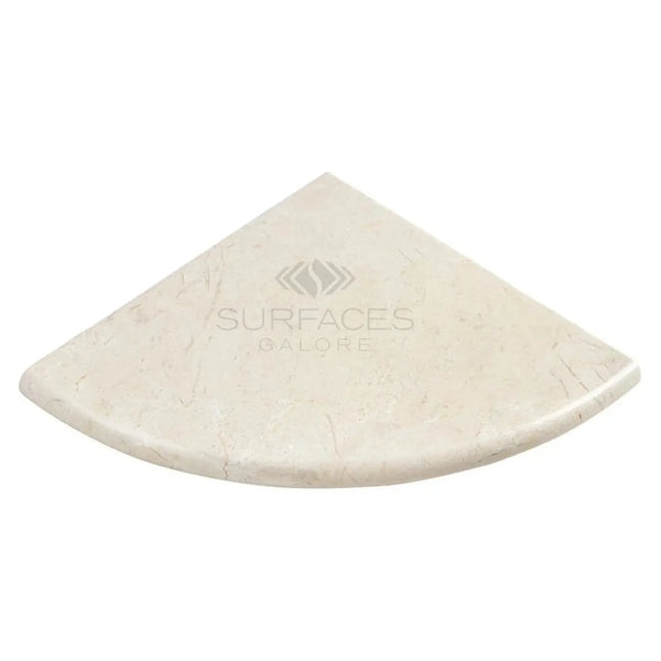 Quarter-circle Crema Marfil Marble Shower Corner Shelf for elegant bathroom storage