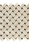Crema Marfil Marble Stanza w/ Emp. Dark Dots Mosaic Polished or Honed