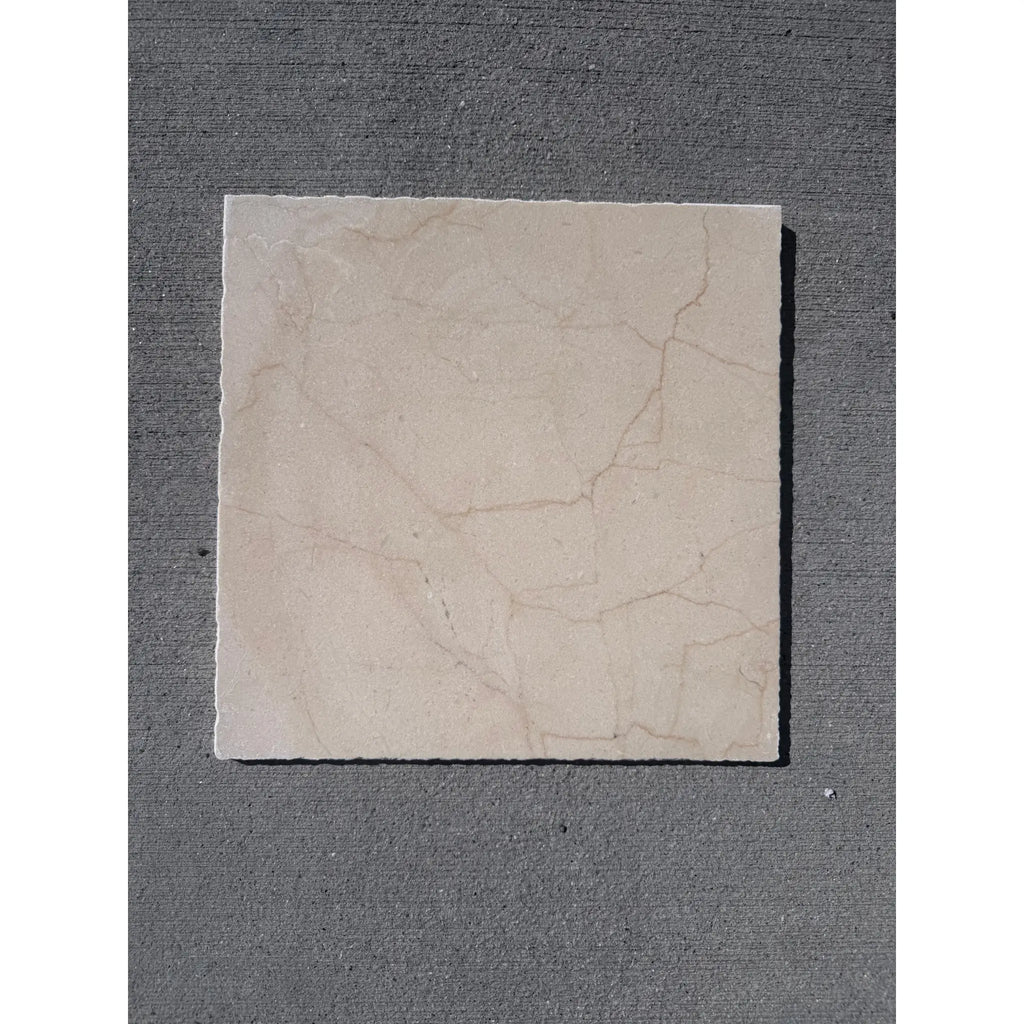 Crema Marrfil Rustic Modern Tumbled beige marble tile with subtle veining