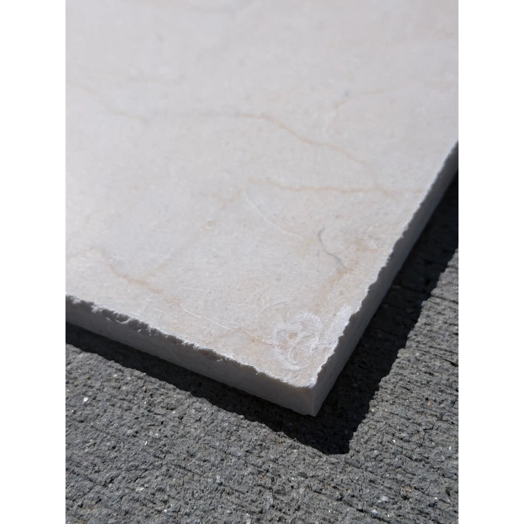 Crema Marrfil Rustic Modern Tumbled cream stone tile with beige veining