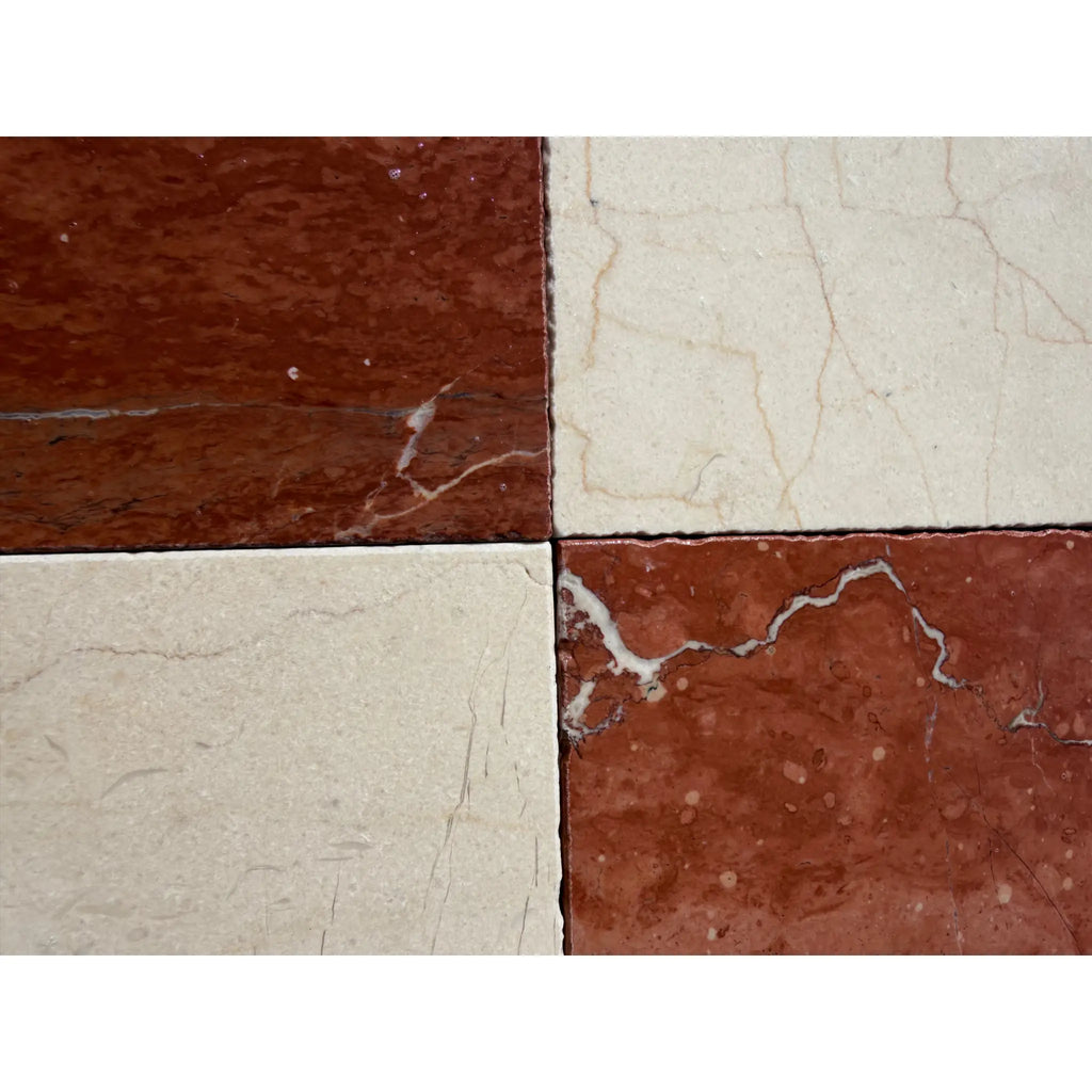 Crema Marrfil Rustic Modern Tumbled red beige marble tiles veining