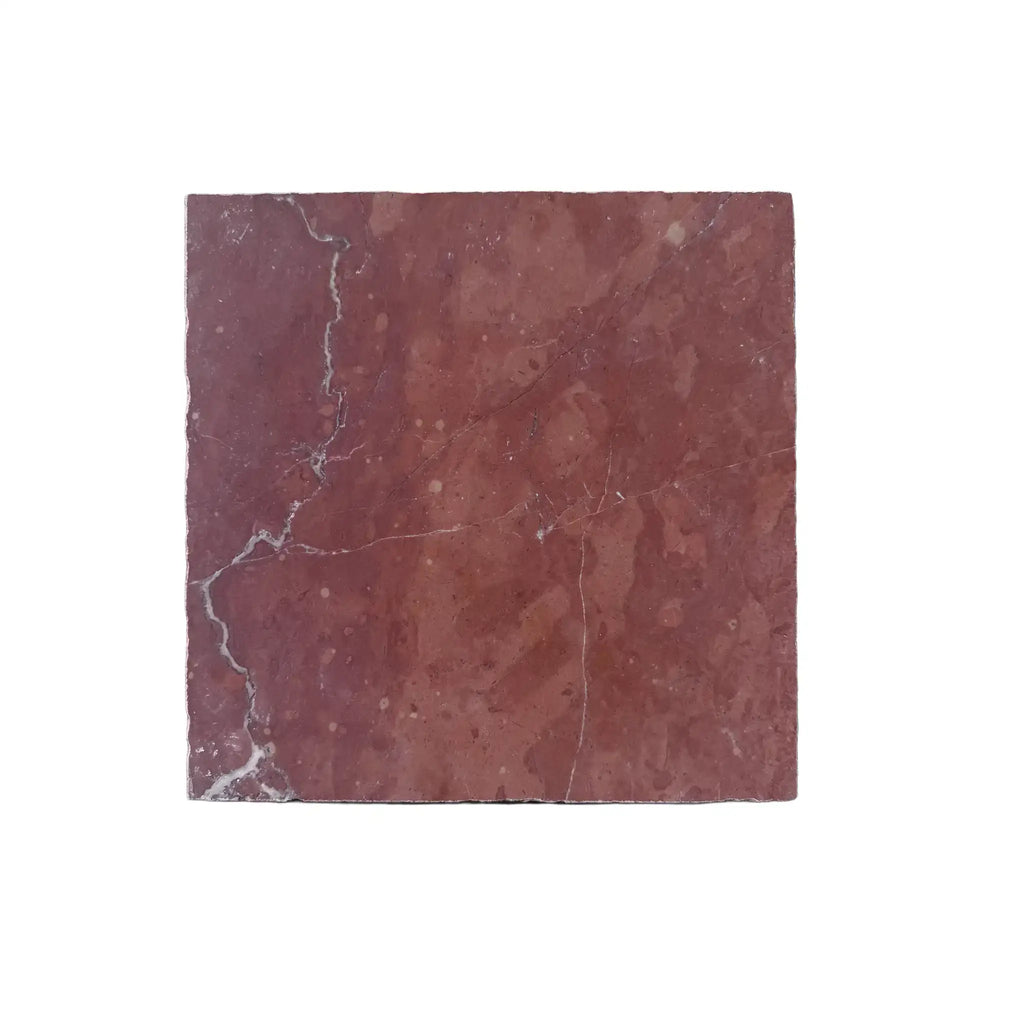 Crema Marrfil Rustic Modern Tumbled reddish-brown marble slab with white veining