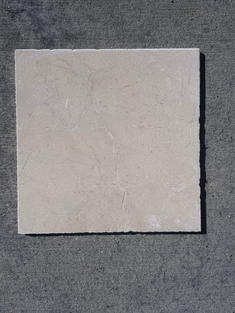 Crema Marrfil Rustic Modern Tumbled beige stone tile with natural veining, matte finish