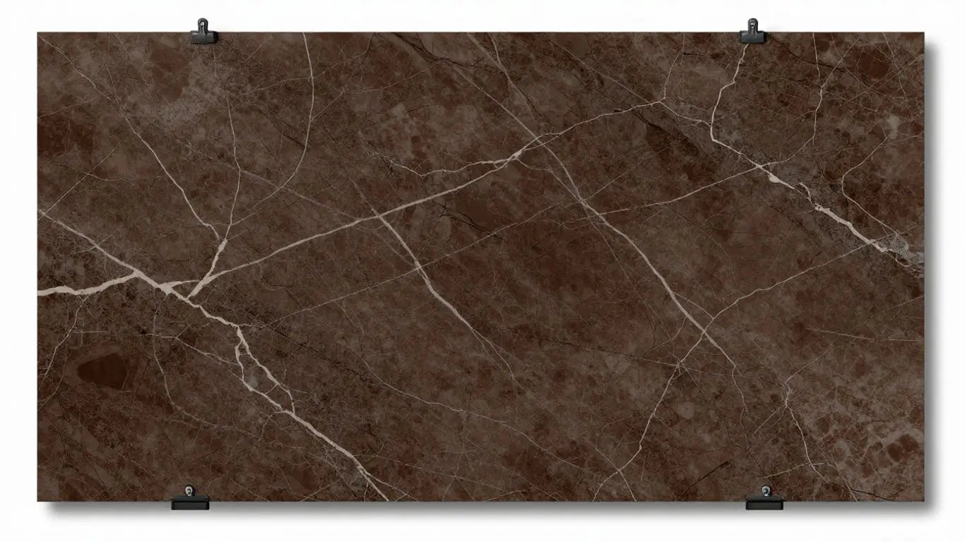 Emperador Dark marble slabs with rich brown tones and veining.