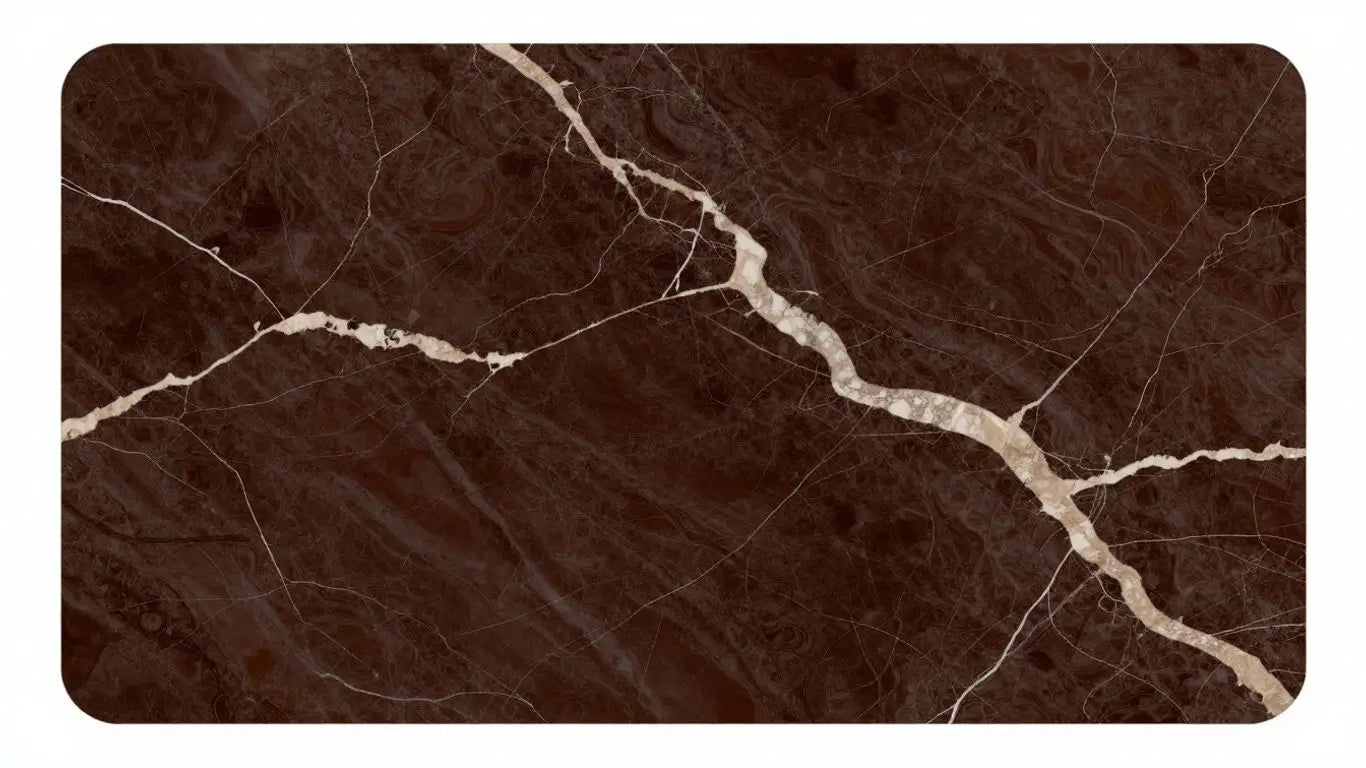 Emperador Dark Marble sketch with brown and cream veins.