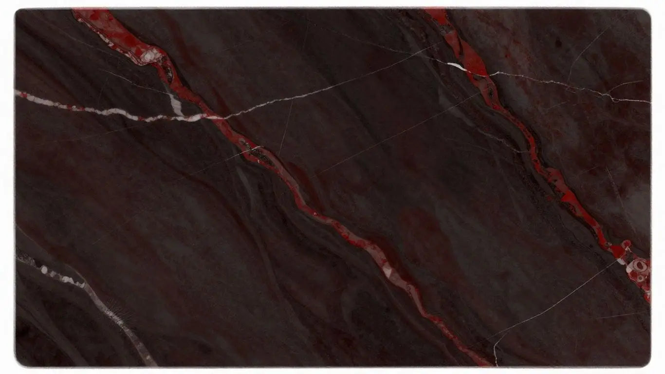Rosso Levanto marble slabs with deep red veining.