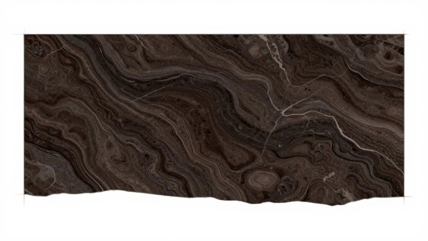 Sketch of dark Emperador marble slabs