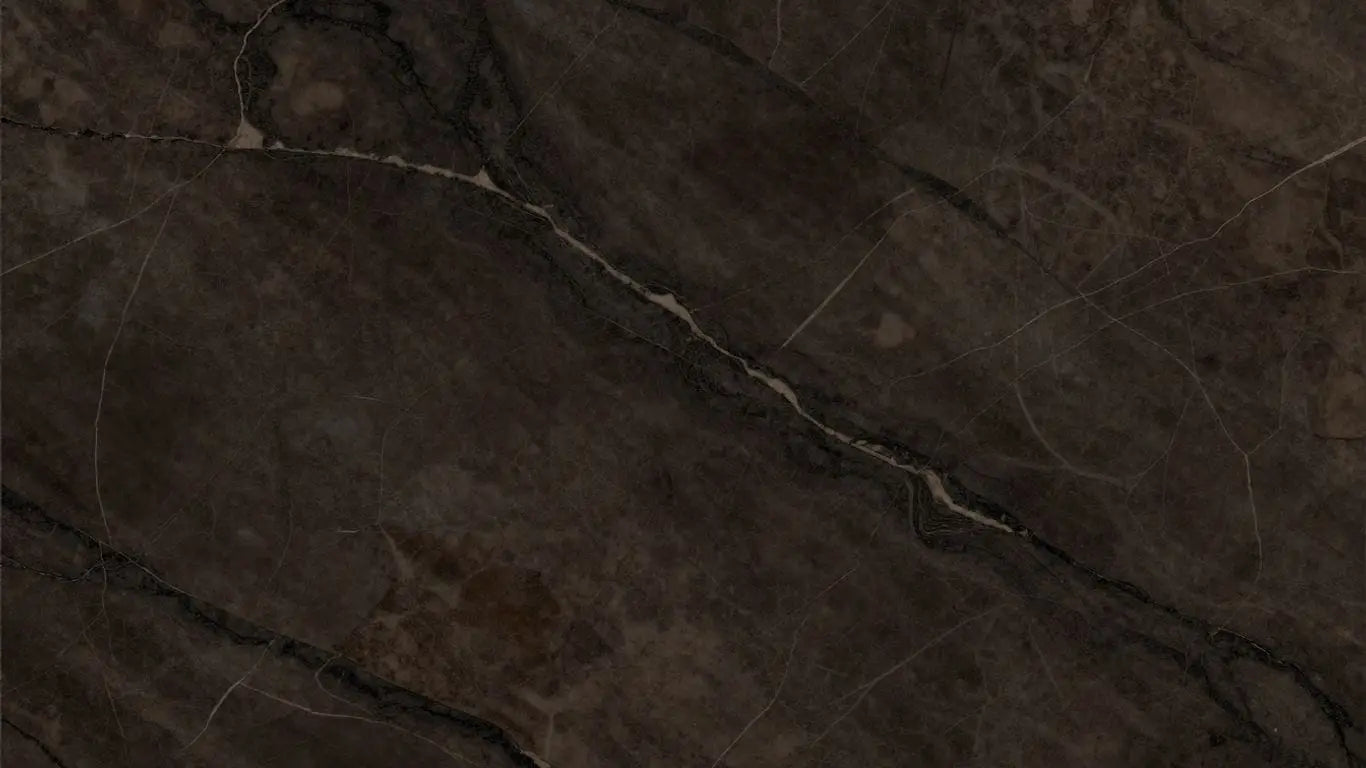 Emperador Dark marble tiles with rich brown and black veining.