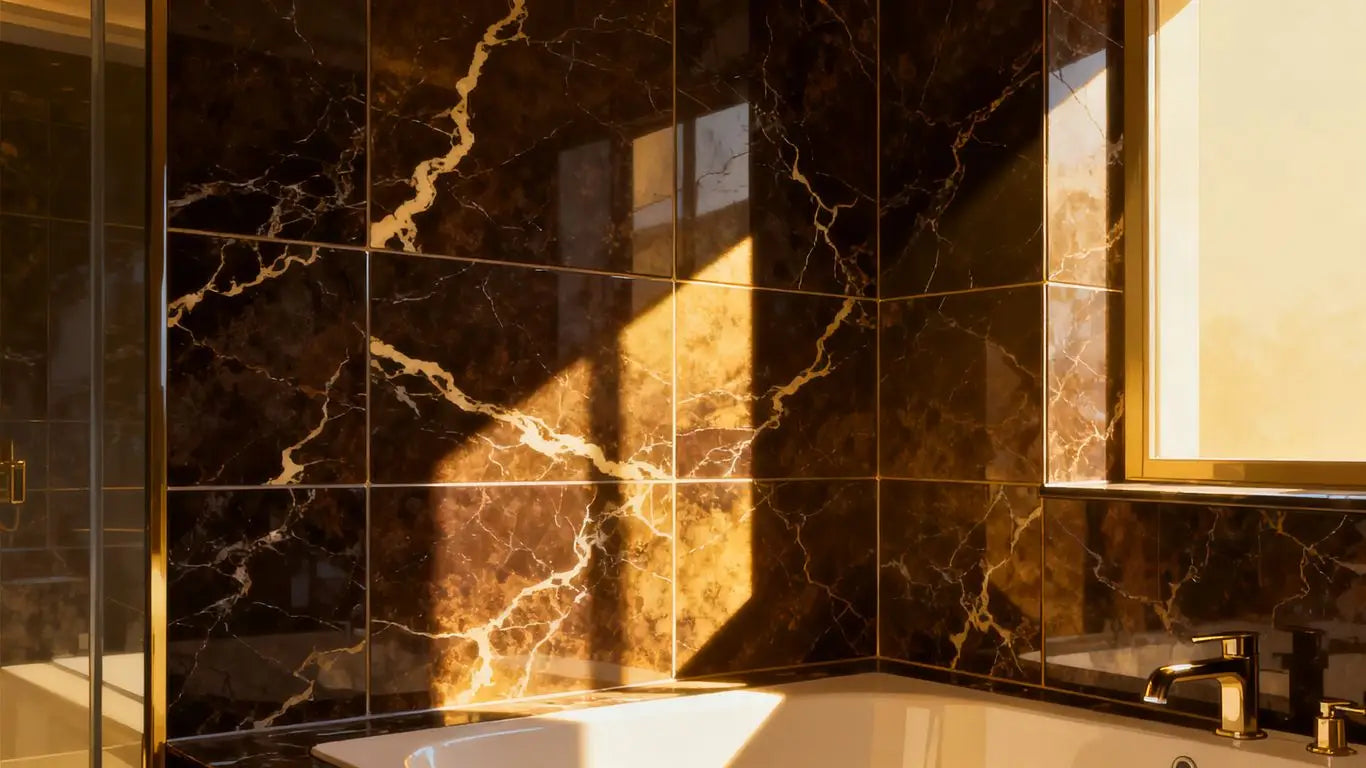 Modern marble tiles ready for transit