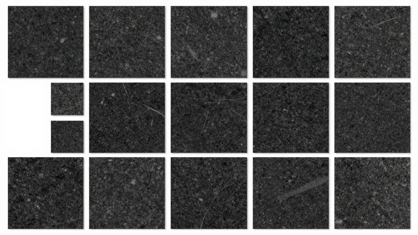 Sketch of 12x12 black granite tiles