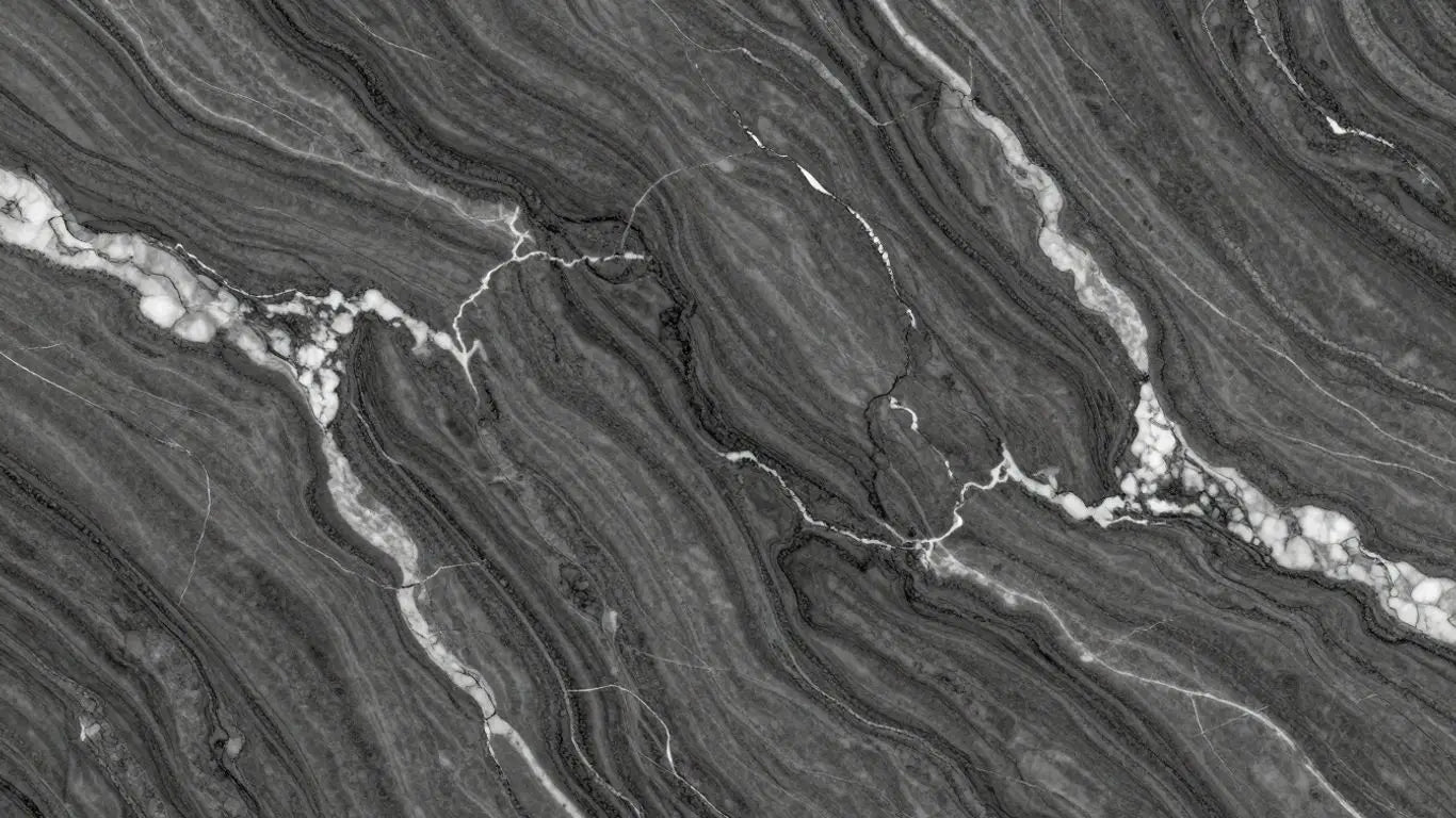 Bardiglio Imperiale marble sketch with gray and white veining.