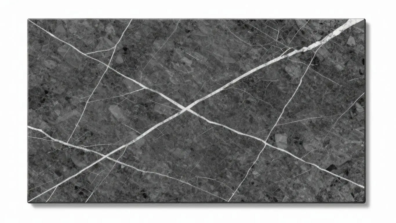 Bardiglio marble slabs with white veining