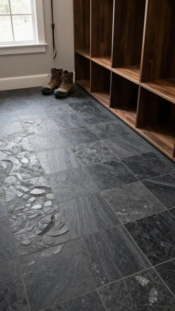 Basalt Tile Mudroom Accents