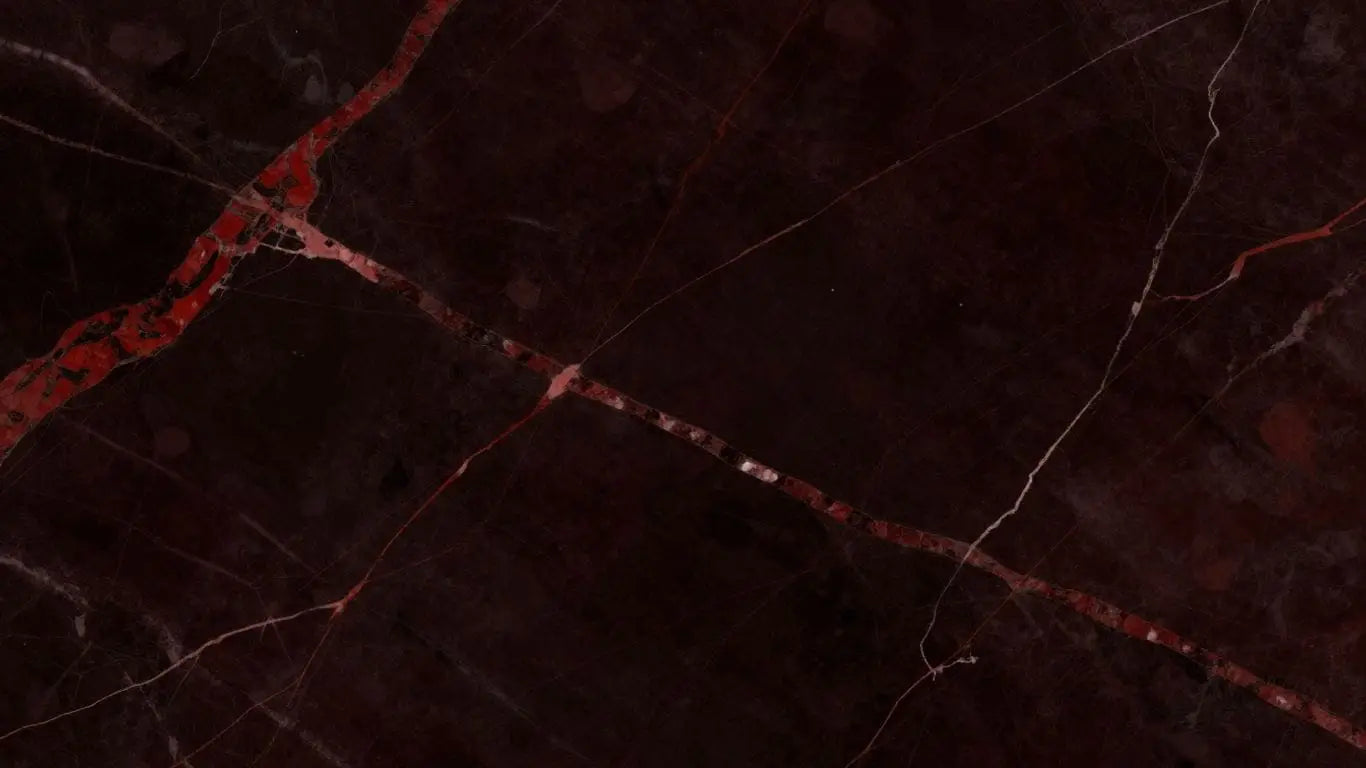 Rosso Levanto marble slabs with deep red veining.