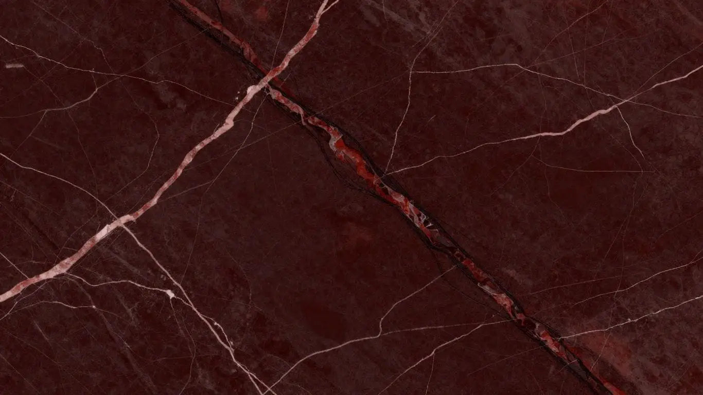 Rosso Levanto marble sketch with deep red veins.