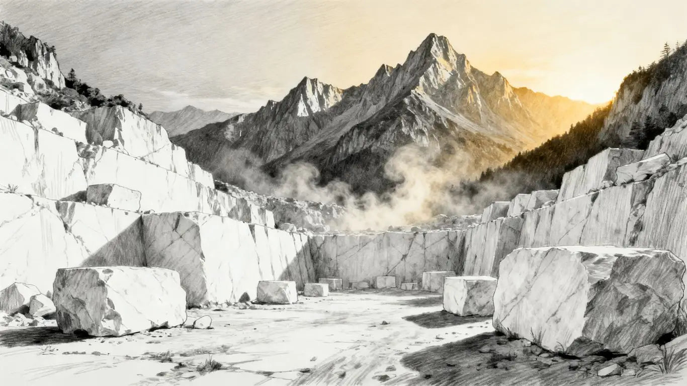 Illustrative view of Italian marble quarry