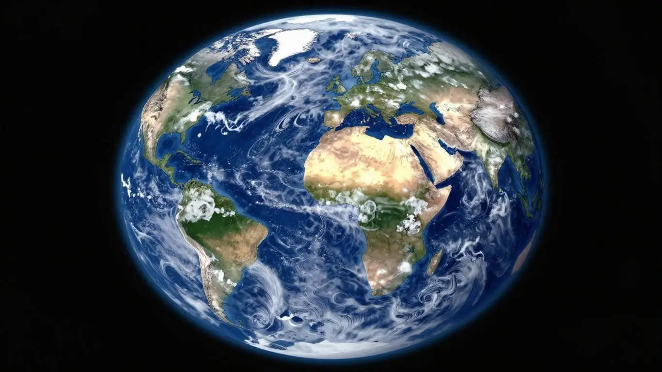 Sketch of Earth from space, the Blue Marble.