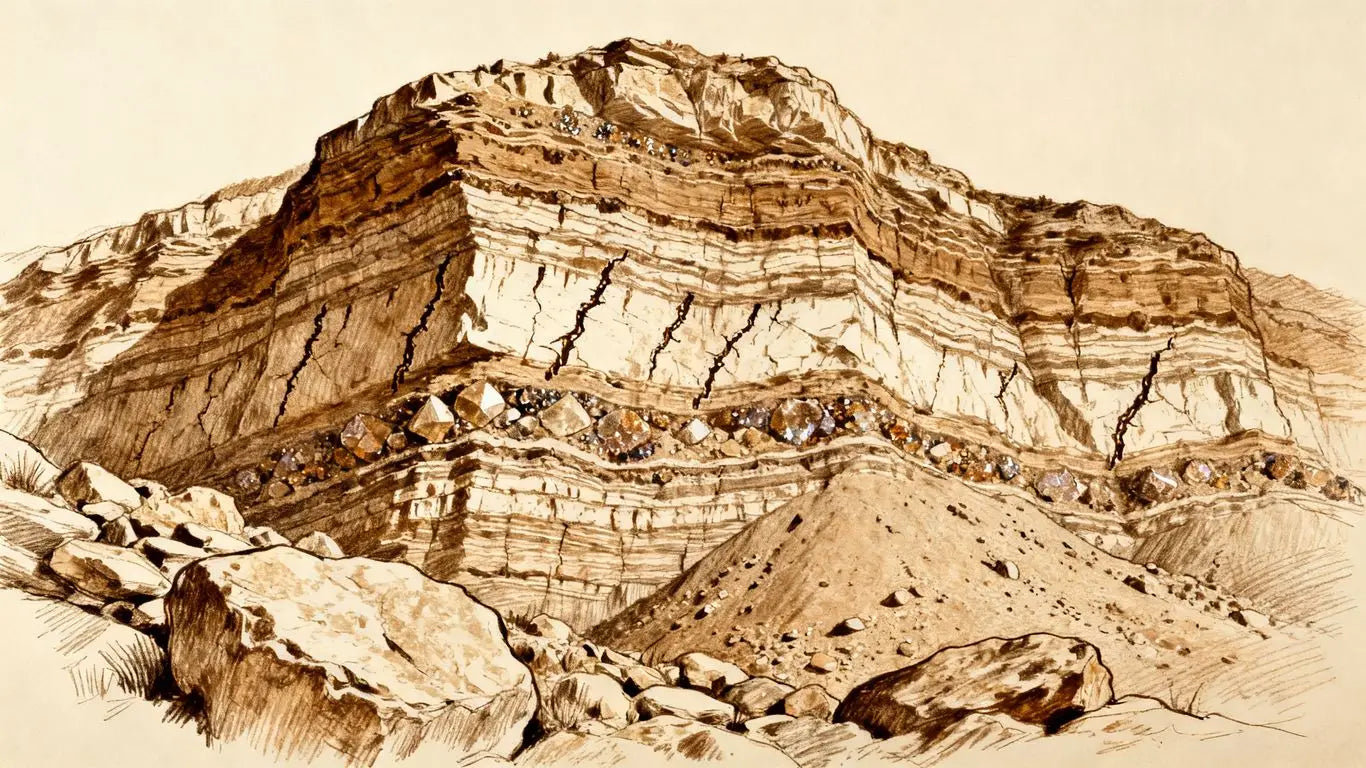 Geological patterns in stone