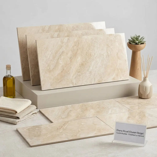 Beige marble tile diano royal queen beige 12x24 with polished or honed finish for elegant flooring and walls