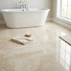 Diano Royal queen beige marble 18x18 polished or honed floor tile with beige marble effect and subtle veining