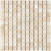 Beige mosaic tile sheet of Diano Royal Queen Beige Marble 1X1 polished surface