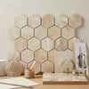 Diano Royal queen beige marble 2 inch hexagon mosaic tile with polished beige hexagonal marble and metallic grout lines