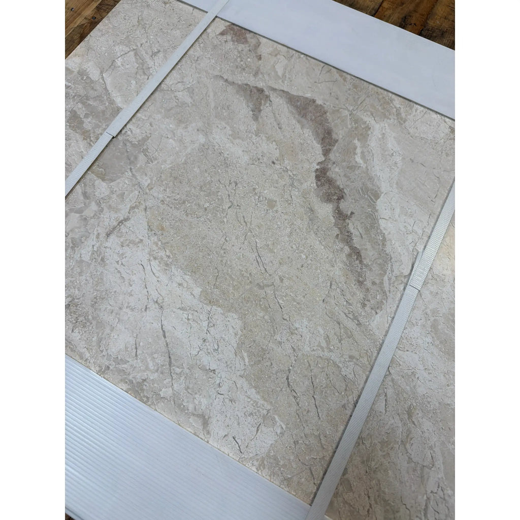 Diano Royal Queen Beige marble 24x24 polished tile with gray veining