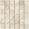 Beige marble mosaic tile in Diano Royal Queen Beige 2X2 Polished design