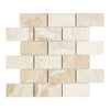 Beige marble brick mosaic tile, Diano Royal (Queen Beige) Marble 2X4 polished design