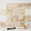 Beige marble effect rectangular diano royal queen beige polished or honed wall tiles arranged in staggered pattern