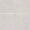 Dolce Crema 12x12 light gray marble-effect limestone tiles with white grout