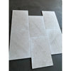 Dolce Ivory 16x16 limestone white marble-effect tiles with gray veining