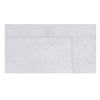 Dolce Ivory 18x36 limestone white rectangular tiles with subtle speckled texture and natural veining