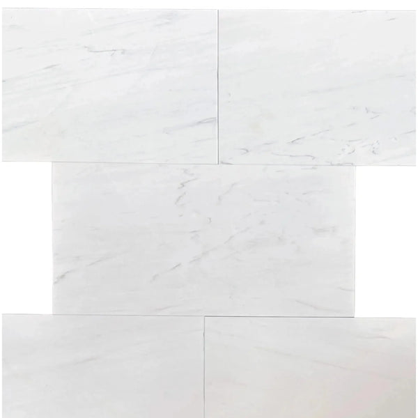 White marble tile arrangement showcasing Dolomite Classic White Marble polished tiles