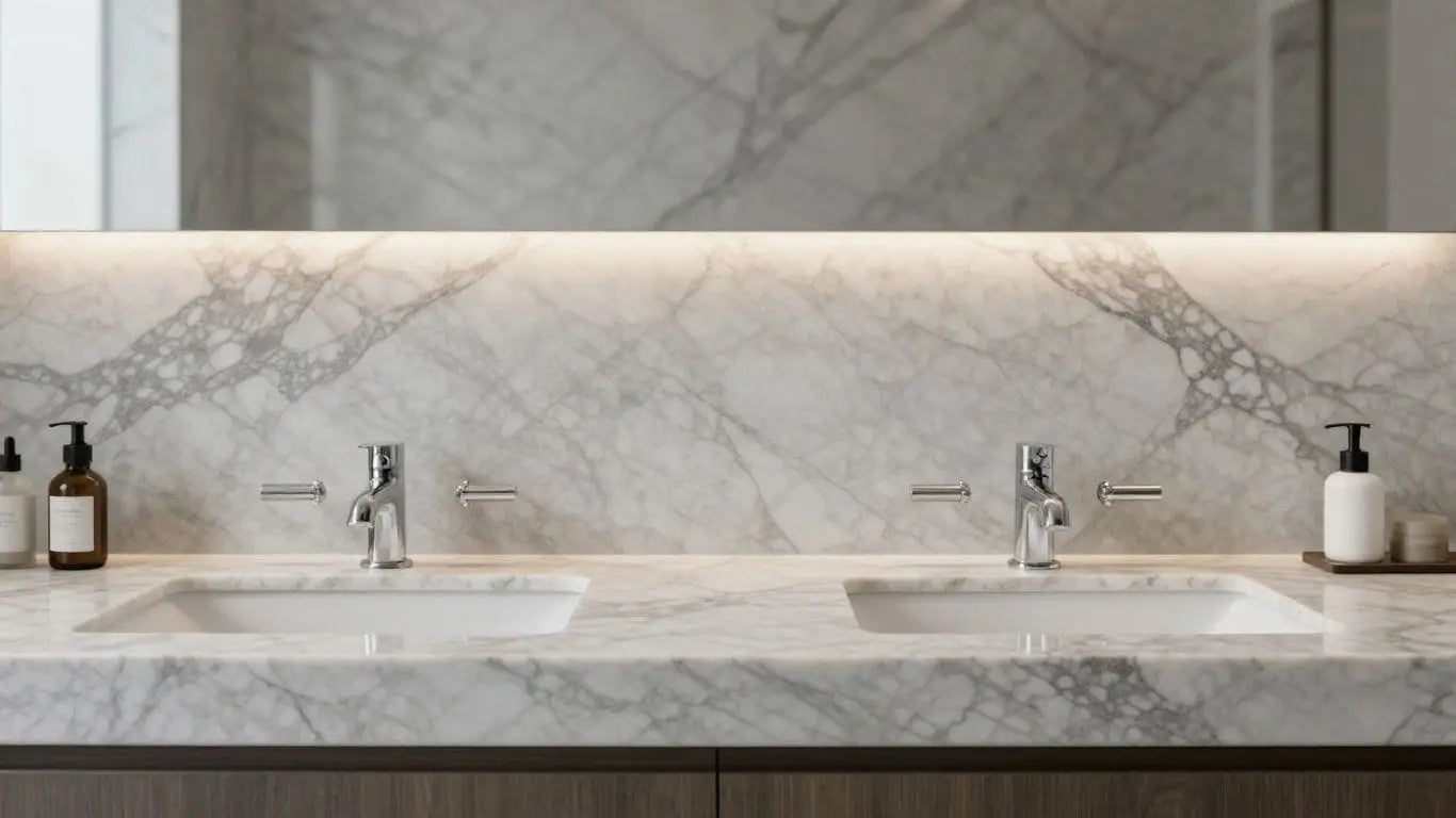 Baridlgio marble bathroom vanity and wall