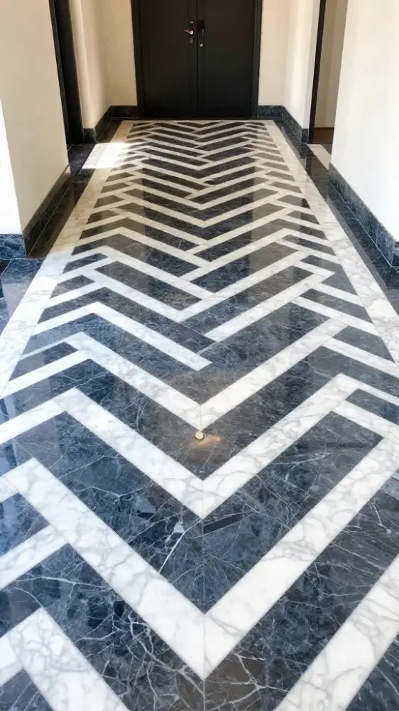 Geometric Inlay Patterns for Modern Foyers
