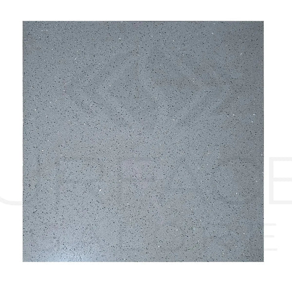 Gray speckled square tile from Elyas Quartz 24X24 Polished Tile in engineered stone