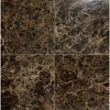 Four dark marble tiles from the Emperador Dark Marble 12X12 Polished collection