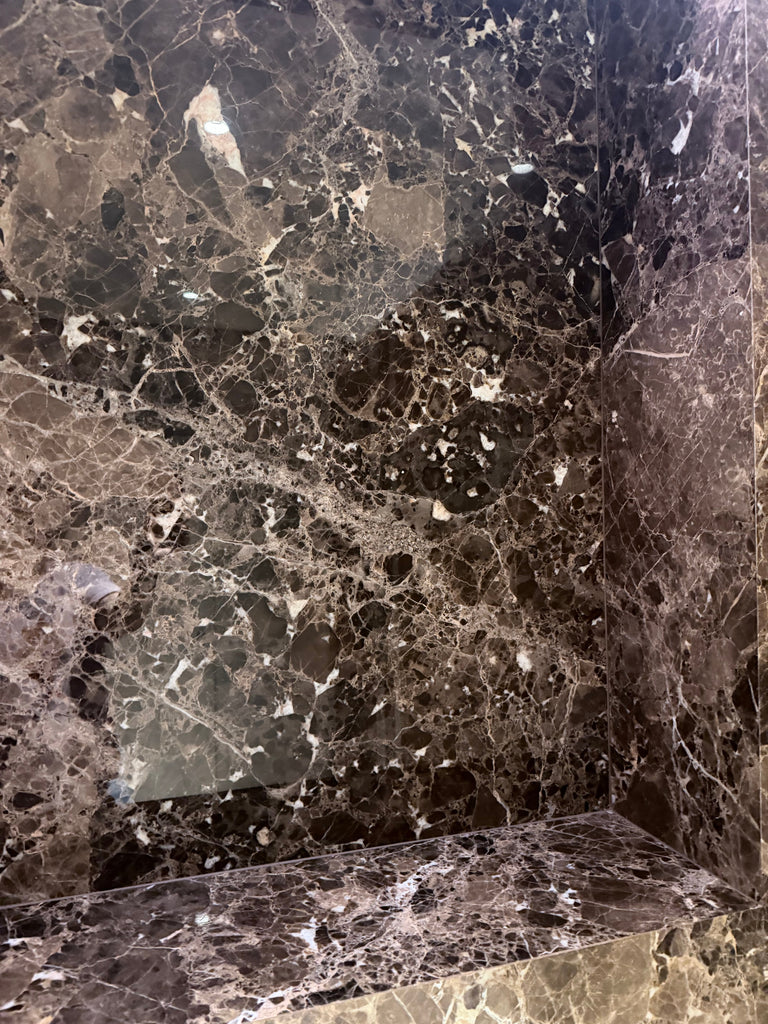 Emperador Dark Marble 18x18 Polished with white gray veining
