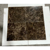 Emperador Dark Marble 18X18 polished tiles with dark brown base and light brown beige veining