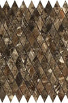 Emperador Dark Marble 1X2 Diamond / Rhomboid Mosaic Polished