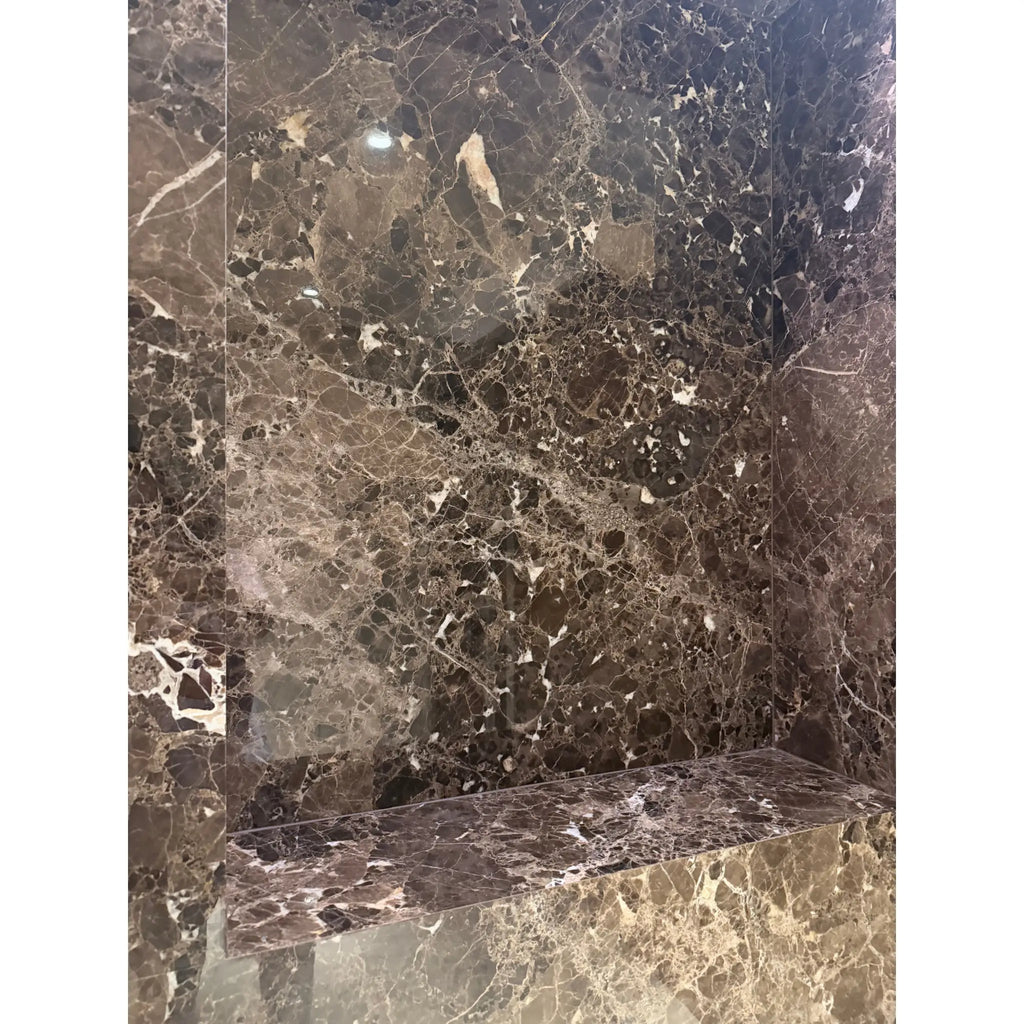Emperador Dark Marble 24x24 Polished with white beige veining