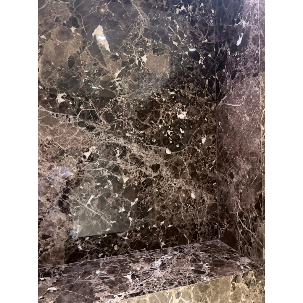 Emperador Dark Marble 24x24 Polished with white gray veining