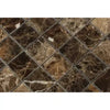 Brown marble mosaic tile in Emperador Dark Marble 2X2 Mosaic Polished design