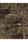 Emperador Dark Marble 2X4 Brick Mosaic Tumbled