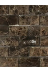 Emperador Dark Marble 2X4 Brick Mosaic Tumbled