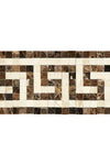 Emperador Dark Marble 3 1/2X7 Greek Key Border (Emp. Dark+C. Marfil) Polished
