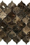Emperador Dark Marble 3 inch Lantern (Arabesque / Moroccan / Baroque) Mosaic Polished