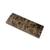 Rectangular brown marble tile in Emperador Dark Marble baseboard trim polished design